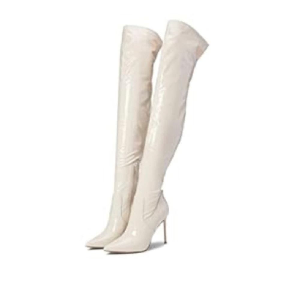 Steve Madden Women's Viktory Fashion Boot, Bone Patent